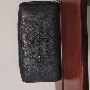 NWT Black leather kate spade wallet